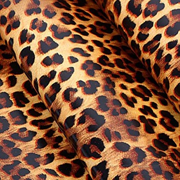 yazi 18in X 33ft Sexy Leopard Print Wallpaper with Self-Adhesive Removable PVC Wall Sticker Shelf Drawer Liner PVC Mat.Cover 48 sq.ft