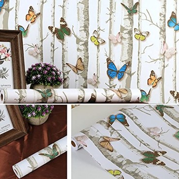 Yifely Colorful Butterfly Furniture Paper Decorative Vinyl Self Adhesive Shelf Drawer Liner 17x118 Inch