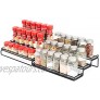 3 Tier Expandable Spice Rack Organizer for Cabinet Pantry or Countertop 12.5 to 25W Kitchen Step Shelf with Protection Railing Black