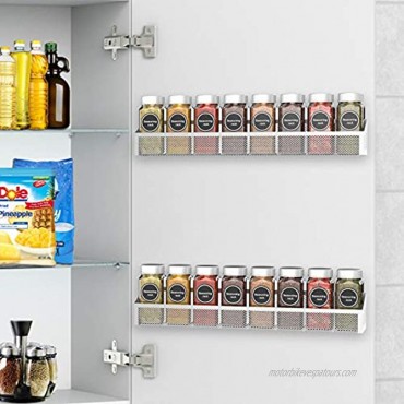 Bextsrack Spice Rack Organizer for Cabinets 2 Pack Wall Mount Spice Seasoning Jars Shelf Storage Organizer for Cupboard Pantry Door Silver