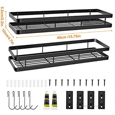 Farmhouse Spice Rack Organizer for Wall Mount 2 Pack Drill-free Spice Shelf Storage Organizer Great for Kitchen Pantry Space Saving