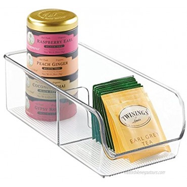 iDesign Linus Spice Packet Organizer Bin for Kitchen Pantry Cabinet Countertops Clear