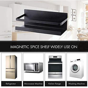 KES Magnetic Spice Rack for Refrigerator Wall Mount Seasoning Organizer 2 Pack Matte Black Spice Organizer KRR503-BK-P2