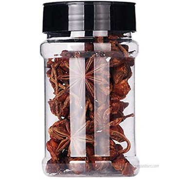 Lawei 16 Pack 10 Oz Plastic Spice Jars with Balck Cap Clear Spice Bottle Seasoning Jars Salt Pepper Shaker for Storage Spice Herbs Powders