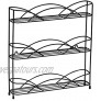 Spectrum Diversified Countertop 3-Tier Rack Kitchen Cabinet Organizer or Optional Wall-Mounted Storage 3 Spice Shelves Raised Rubberized Feet Black