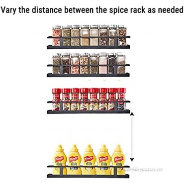 Spice Rack Organizer Wall Mount Set of 4 Farmhouse Hanging Seasoning Shelf Holder for Cabinet Cupboard Pantry Door or Kitchen Wall 4 Tier