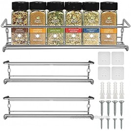 ZUKUBAMA Spice Seasoning Rack Organizer for Cabinet 2 pack Spice Shelf with Drilling-free Storage Racks for Spices Seasoning Bottle for Kitchen and Pantry Storing bedroom Bathroom and More