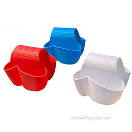 3pc Azi Excellent Quality Self Draining Saddle Style Sink Caddy Sink Sponge Holder Organizer – Red White & Blue