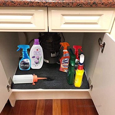 Bathroom Kitchen Under The Sink Pad Cabinet Mat Shelf Tray Drawer Liner Organizer Rug–Premium-Absorbent Waterproof Washable Lightweight Cuttable – Protect Cabinet Contain Liquids 36x36 Inch