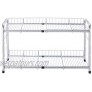 Flagship 2 Tier Under Sink Organizers and Storage Rack Expandable Cabinet Shelf Rack for Kitchen Bathroom Silver 17-28 inches
