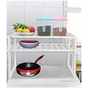 HOME-X Under Sink Storage Shelf Expandable Cabinet Organizer for Kitchen Expands16” to 26”