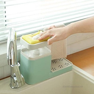 shopwithgreen Dish Soap Pump Dispenser for Kitchen + Sponge Holder +Sink Caddy Organizer+ Towel Bar 4-in-1,Kitchen Sink Organizer Automatic & Multifunctional