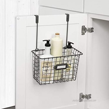 Spectrum Diversified Vintage Basket Kitchen Cabinet Storage & Cleaning Supply Sink Organizer for Bathroom & Laundry Room Large Industrial Gray