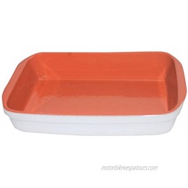 Amazing Cookware Terracotta 27cm x 17cm Rectangular Dish-Matt White Ceramic Natural Inside 27 x 17 x 4 cm