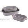 Kvv Rectangular Bakeware Set of 3 Piece,Lasagna Pans,Ceramic Baking Pan,Baking Dishes for Cooking Kitchen Cake Dinner Banquet and Daily Use 13 x 9 Inches grey