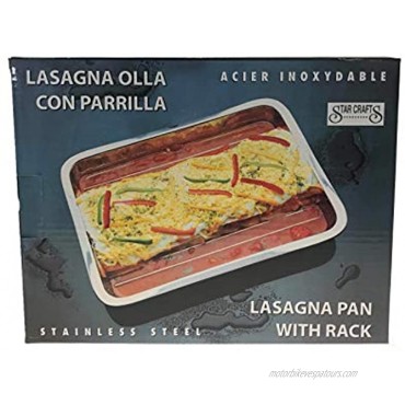 Professional Kitchen Quality Stainless Steel Roaster Lasagna Pan Casserole Dish W Roasting Rack for Everything From Thanksgiving Turkey to Easter Hams or Any Holiday Meal