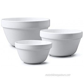 WM Bartleet & Sons 1750 Set of 3 Traditional Porcelain Pudding Basins 375ml 0.7pt 500ml 0.9pt 700ml 1.3pt – White