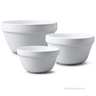 WM Bartleet & Sons 1750 Set of 3 Traditional Porcelain Pudding Basins 375ml 0.7pt 500ml 0.9pt 700ml 1.3pt – White