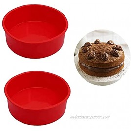 2pcs 6 Inch Silicone Cake Pan for Baking Round Cake molds Baking Pan Non-Stick Quick Release Suitable for Cheesecake Chocolate Cake Brownie Cake puddings 6inch