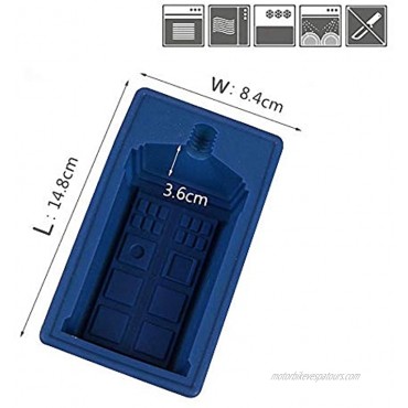 2Pcs Doctor Who Tardis Ice Cube Trays Dr. Who Silicone Ice Mold Cake Muffin Baking Pan Jello Chocolate Gelatin Mold Soap Mould