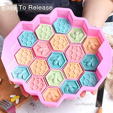 2Pcs Honey Comb Bees Chocolate Mold Honeycomb Silicone Molds Cake Pan Mold Goats Milk Soap Making Mold Beeswax Lotion Bars Cake Baking Moulds Random Color