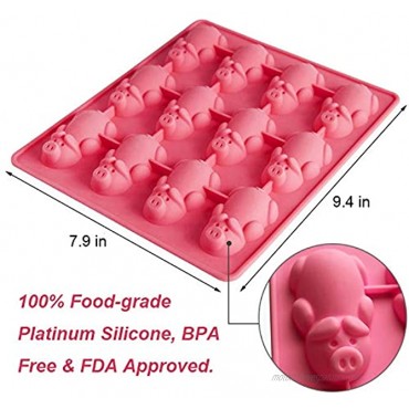 3 Pack 12 Little Pigs in a Blanket Silicone Baking Pan Piggy Pops Muffin Tins Pancake Cake Silicone Mold Cupcake Baking Cups Chocolate Fondant Jello Soap Mould Ice Cube Trays