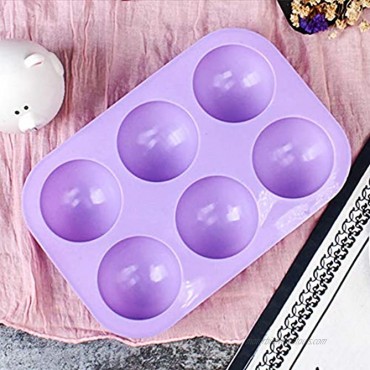 3 Pcs Large 6-Cavity Semi Sphere Silicone Mold Half Ball Nonstick Cake Mold Food Grade Silicon Dome mold for Making Hot Chocolate Bomb Half Circle Muffin Cookie Baking Mould Pan Tray for Cake Jelly