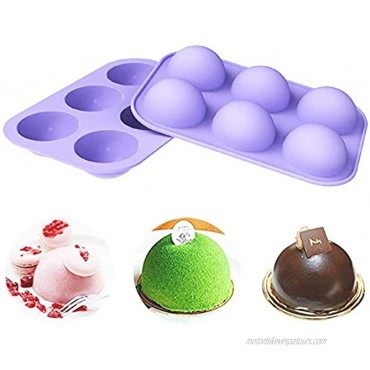 3 Pcs Large 6-Cavity Semi Sphere Silicone Mold Half Ball Nonstick Cake Mold Food Grade Silicon Dome mold for Making Hot Chocolate Bomb Half Circle Muffin Cookie Baking Mould Pan Tray for Cake Jelly