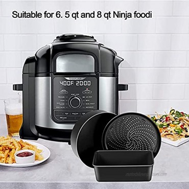 Accessories for Ninja Foodi 6.5 8Qt,Cake Baking Pan Set for Instant Pot 8Qt,Nonstick Bakeware Set,Baking Set,Bakeware Toaster Oven Set includes Multi-purpose Pan,Crisper Pan and Loaf Pan