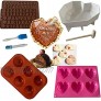 Allure Life Gifts – 8 PCS Diamond Heart Silicone Chocolate Mold Hemisphere Dome Silicone Mold Semi Sphere Cake Mold Letters Numbers Molds Hammer Mallet Pounding Tool Chocolate Cake +3 BONUS Recipes