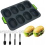 Baguette Baking Tray 8 Grids Silicone Cake Mold French Bread Baking Pan Mold Non-stick Home Sandwich Baguette Hot Dog Mold With A Set of Silicone Baking Tool Black