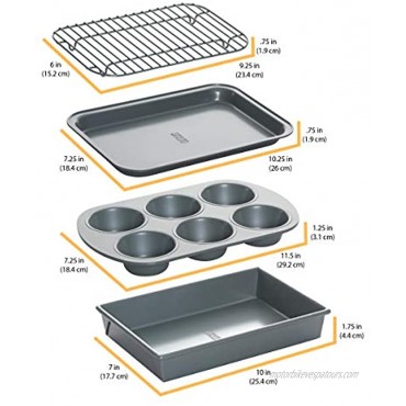 Chicago Metallic Non-Stick Toaster Oven Bakeware Set 4-Piece Carbon Steel