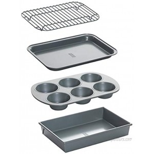 Chicago Metallic Non-Stick Toaster Oven Bakeware Set 4-Piece Carbon Steel