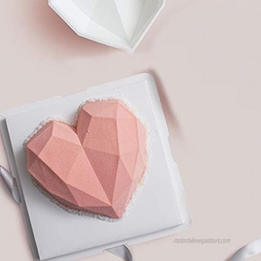 Diamond Heart Shape Silicone Cake Mold 2Pcs Romantic Diamond Love DIY Cake Mold Multi-Function 3D Mold Amazing Gift Filled with Love