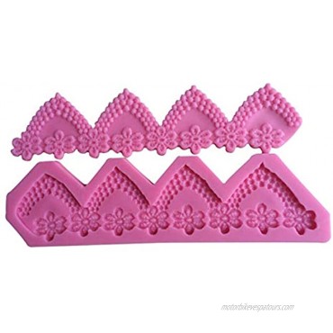 JALLRATO Cake Lace Fondant Molds Silicone Lace Molds for Cake Decorating,Pink