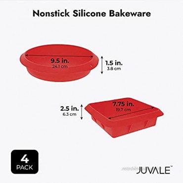 Juvale Nonstick Silicone Bakeware Baking Set Red 4 Pieces
