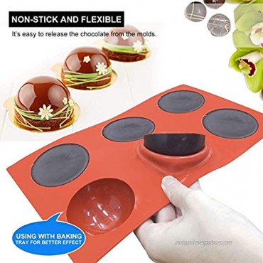 Large 6 Holes Semi Sphere Silicone Mold Baking Mold for Making Chocolate Cake Jelly Dome Mousse 3 PACKS