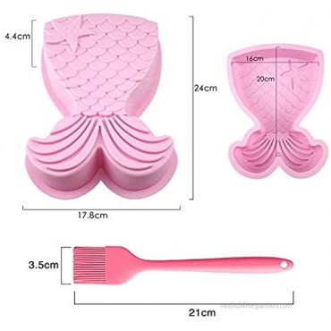 Mermaid Tail Silicone Cake Pan Mermaid Tail Mold Mermaid Bread Baking Tray Cheesecake Muffin Cake Mold for Baby Shower Birthdays Parties Random Color