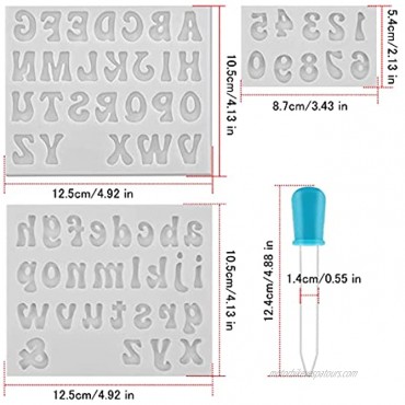Number Letter Molds for Chocolate,Silicone Fondant Molds,Uppercase Lowercase Alphabet 0-9 Number Handmade Soap Molds for Chocolate Covered Strawberries,Cake Decorations,Including 3 Droppers gray
