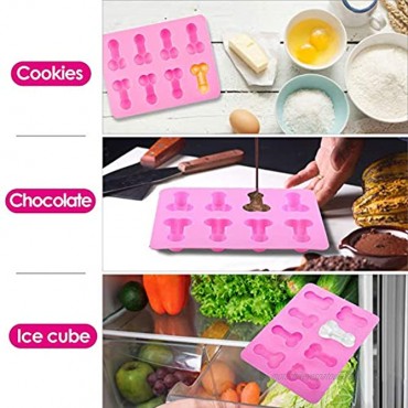 Silicone Mould Funny Shape Ice Cube Tray Novelty Bakeware Cake Chocolate Moulds Pink Sugar Craft Tools Baking Molds 3D Ice Club Mould for Single Party Birthday Whiskey Cocktails Pink