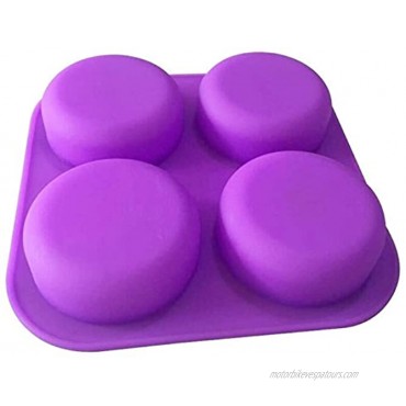 TOOTO Glossy Silicone Mold for Soap Cake Bread Cupcake Cheesecake Cornbread Muffin Brownie and More 4 Cavity Round Shaped