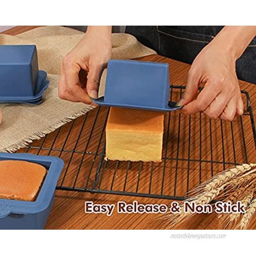 Webake Silicone Square Mold 3x3 Inch Mini Cake Pan for Individual Portion Baking Molds for Pastry Ice Cube Jelly Soap Candle Pack of 4