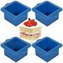 Webake Silicone Square Mold 3x3 Inch Mini Cake Pan for Individual Portion Baking Molds for Pastry Ice Cube Jelly Soap Candle Pack of 4