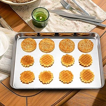 Baking Sheet Set of 4 Fungun Stainless Steel Baking Pans Tray Cookie Sheet Non Toxic & Healthy Duty ,Superior Mirror Dishwasher Safe& Easy Clean