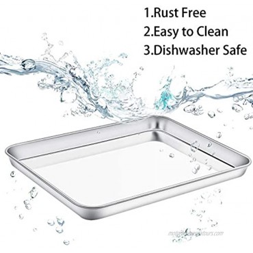 Baking Sheet with Cooling Rack Set Set of 4 [2 Sheets+2 Racks],Size 10x8x1 Inch EstmoonStainless Steel Cookie Sheet for Baking Use Baking Pan Non Toxic &Heavy Duty ,Oven & Dishwasher Safe