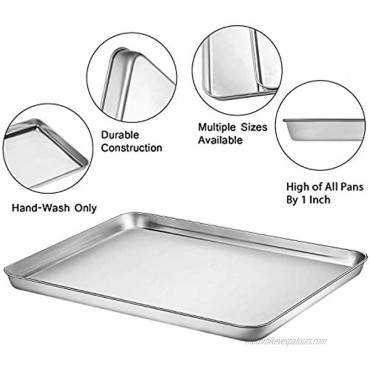Baking Sheet with Silicone Baking Mat Set of 8 4 Sheets + 4 Baking Mats Fungun Stainless Steel Cookie Sheet Baking Pan with Silicone Mat Non Toxic & Heavy Duty & Easy Clean