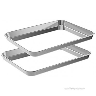 CEKEE Quarter Baking Sheet Set 2 Packs Stainless Steel Professional Kitchen Cookie Bake Pan Tray Non-Stick & Heavy Duty for Cookie Muffin Cake Pizza Toaster Food Oven Trays 12 Inch