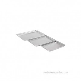 Commercial Aluminum Baking Sheet Pan Set Includes 1 4 Sheet Jelly Roll and Half Sheet Pack of 3