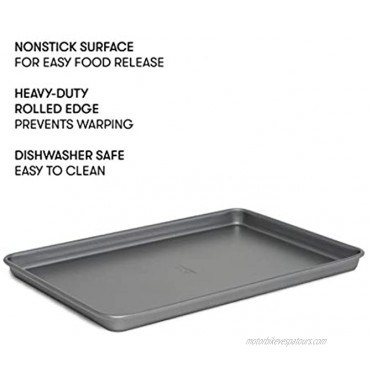 Cooking Light Baking Sheet Carbon Steel Quick Release Coating Non-Stick Bakeware Heavy Duty Performance Cookie 15x10 Gray