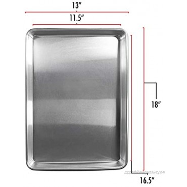 Fat Daddio's Half Sheet Pan Natural Aluminum 13 x 18 Inch 2-Pack Silver